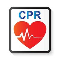 RCP reanimación cardiopulmonar corazón e imagen de electrocardiograma ecg para soporte vital básico y soporte vital cardíaco avanzado vector