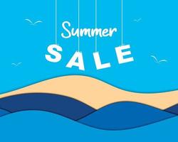 Summer Sale Water Paper Hang Text Vector