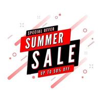 Special offer summer sale banner vector