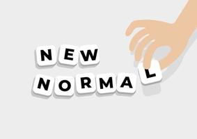 New normal life concept with the final piece alphabet vector