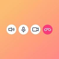 Video call icon Video conference on mobile icon set vector