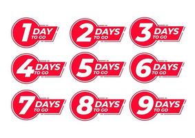 Countdown left days label vector