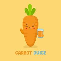 Cute Smiling Carrot Juice Character vector