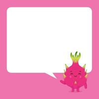 Cute Dragon Fruit with Speech Bubbles vector