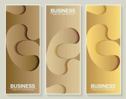 luxury paper cut gold vertical banner vector