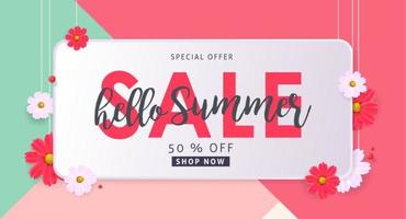 Summer sale background layout banners  voucher discount Vector