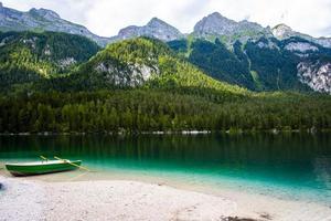 The Alpine Lake of Tovel in the Val Di Non, Trento, Italy photo