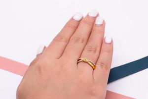 Diamond ring 9k gold photo