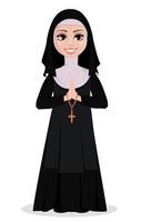 Nun cartoon character vector