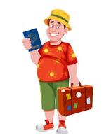 Happy smiling traveler tourist vector