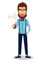 Young bearded hipster man in glasses vector