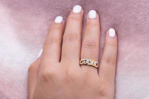 Diamond ring 9k gold photo