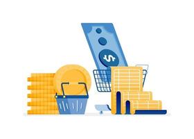 Online budgeting concept vector