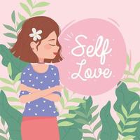 womens day woman with flower in hair self love vector