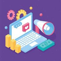 digital marketing isometric vector