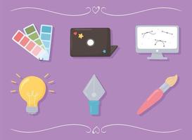 graphic designer set vector