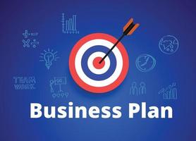 Business Plan Concept and Startup Project Work vector
