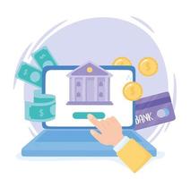 online banking click vector