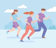 people running activity vector