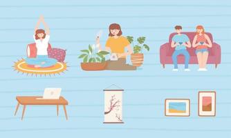 people home hobbies vector