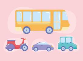 set cartoon transport vector