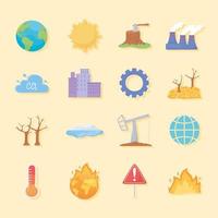 cambio climático iconos vector