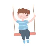 little boy swinging vector