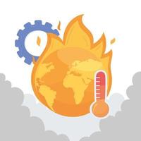 burning world climate change vector