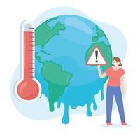 aumento de temperatura calentamiento global vector