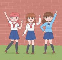 manga students female vector