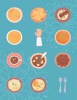 set food menu vector