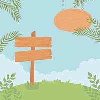 wood signpost and placard vector