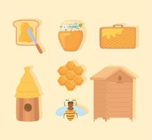 conjunto dulce de apicultura vector