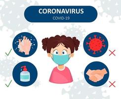 concepto de prevención del coronavirus vector