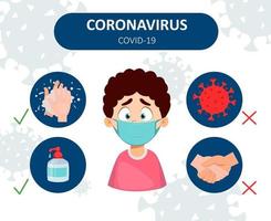 concepto de prevención del coronavirus vector