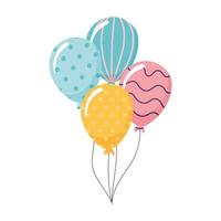 decorative balloons party vector