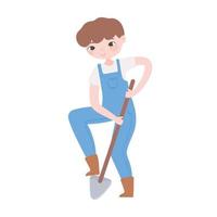 farmer with shovel vector