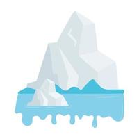 melted iceberg warming vector
