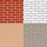 Four brick walls collection set vector