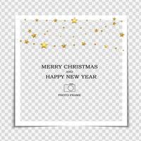 Merry Christmas and Happy New Year Photo Frame Template vector