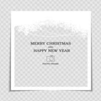 Merry Christmas and Happy New Year Photo Frame Template vector