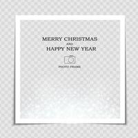 Merry Christmas and Happy New Year Photo Frame Template vector