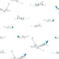 Flying airplane seamless pattern background vector