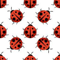 Cute Ladybug Seamless Pattern Background vector