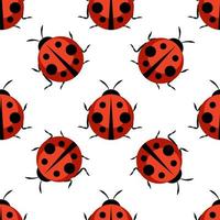 Cute Ladybug Seamless Pattern Background vector