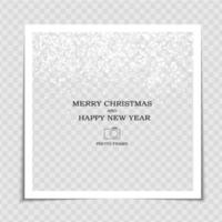 Merry Christmas and Happy New Year Photo Frame Template vector