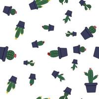 Cactus Seamless Pattern Background vector