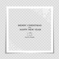 Merry Christmas and Happy New Year Photo Frame Template vector