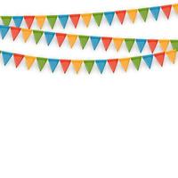 Banner with garland of flags and ribbons Holiday Party background for birthday party carnava vector