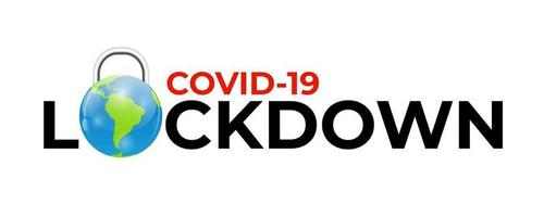 colored covid 19 World Lockdown Concept vector